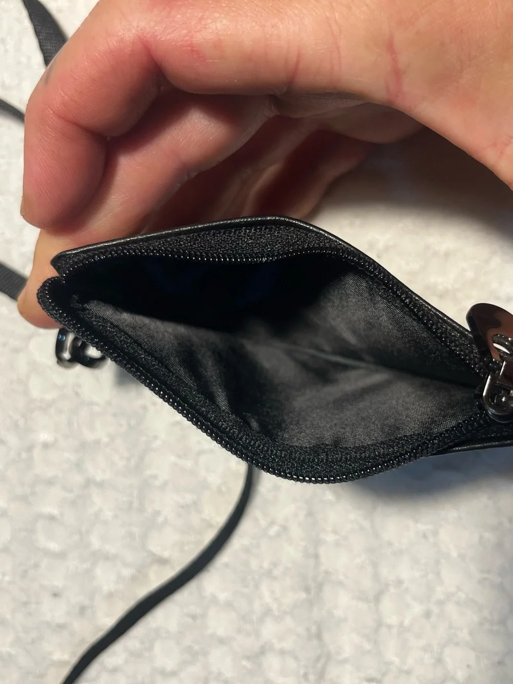 Kinzd Black Leather Card Holder Lanyard Wallet
